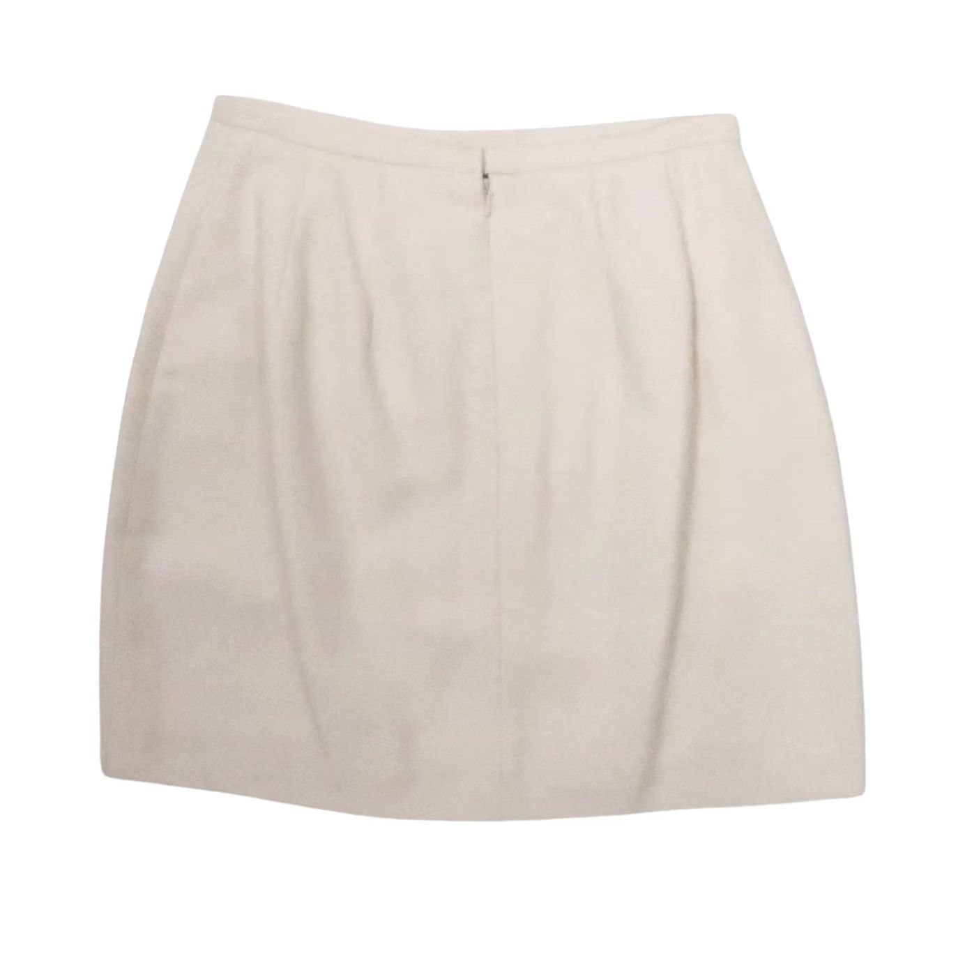 Vintage VINTAGE 90s Classiques Entier Silk Mini Skirt Cream Size 2 Women Short 100% Silk Zip Back Size 26" / US 2 / IT 38 - 3 Thumbnail