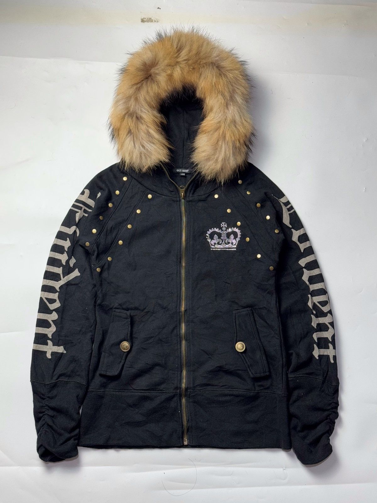 If Six Was Nine Outreef Fur Hoodie England Skulls Studded Gothic Japanese Size US S / EU 44-46 / 1 - 3 Thumbnail