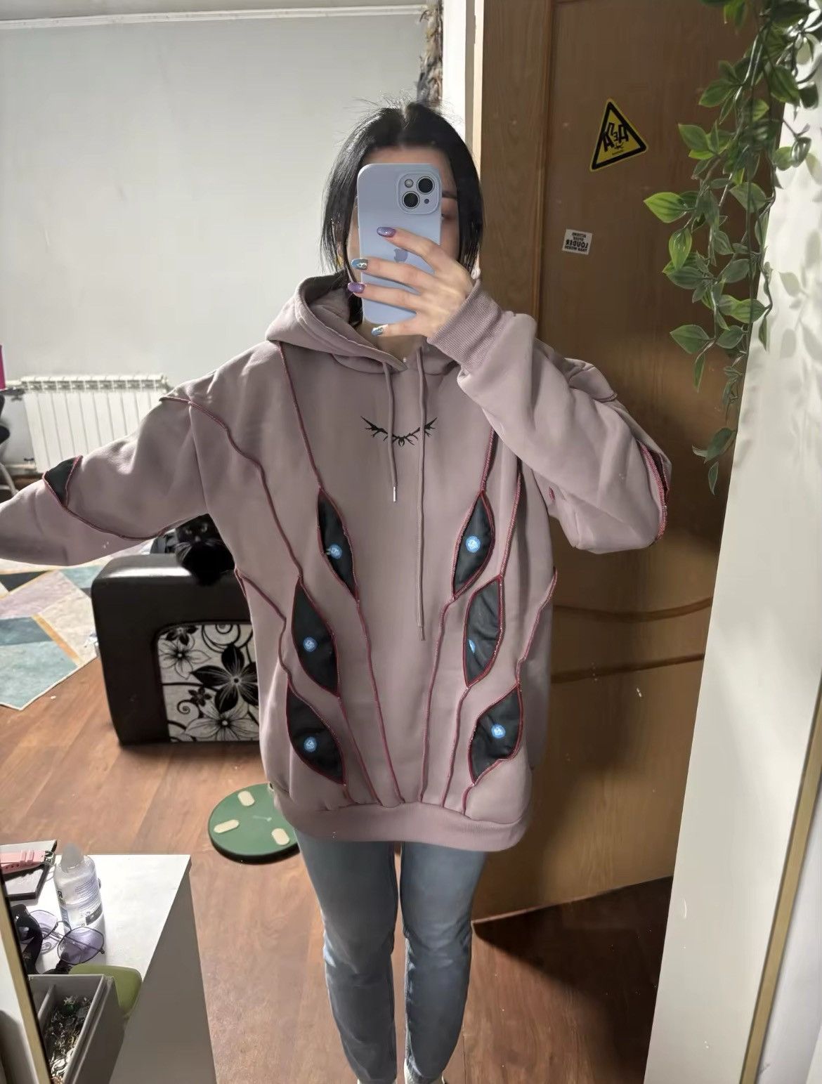 Japanese Brand × Vintage Reworked Style Punk Eye Patchwork Hoodie Size US XL / EU 56 / 4 - 6 Thumbnail