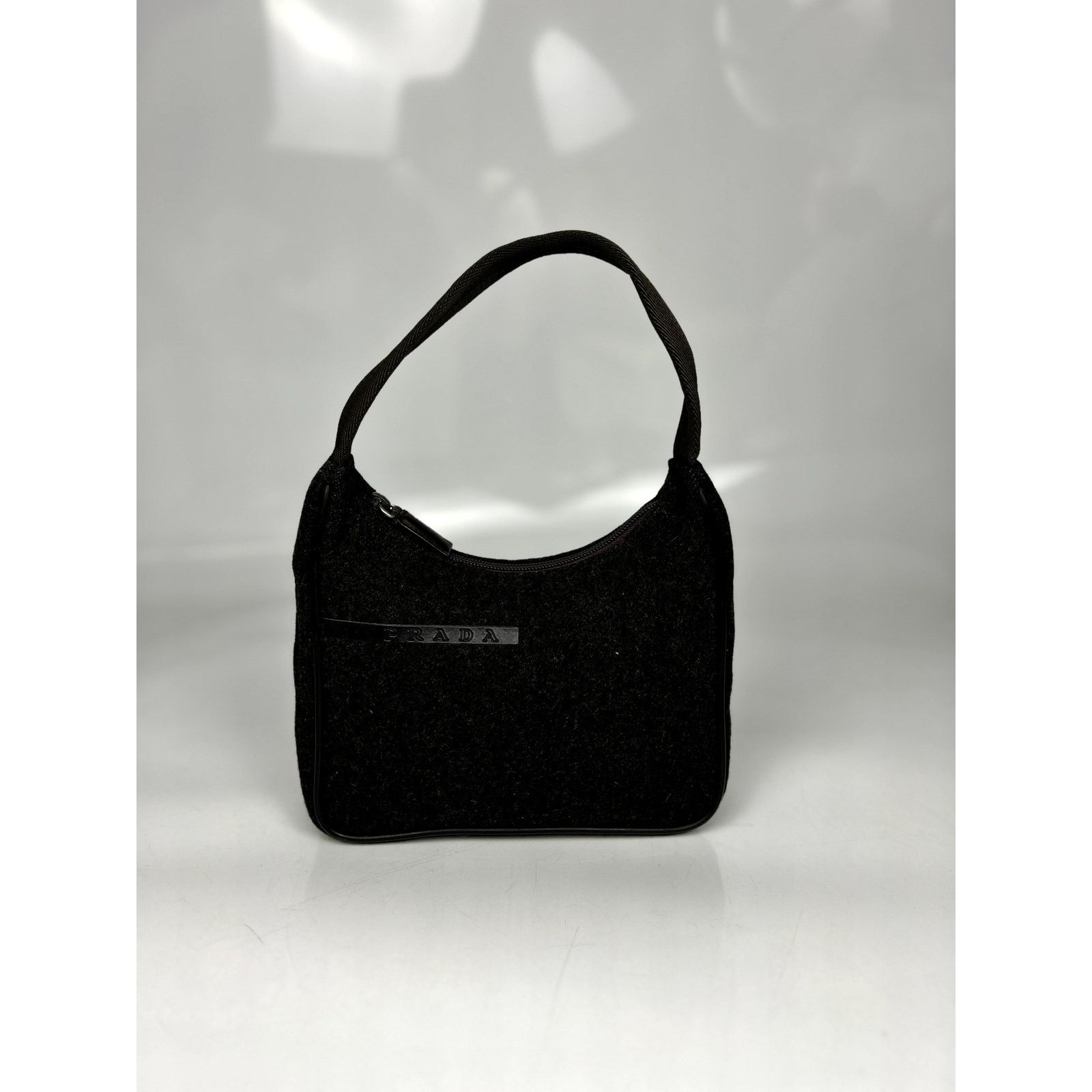 Prada Prada Hobo Wool Gray Mini Bag Size ONE SIZE - 2 Thumbnail