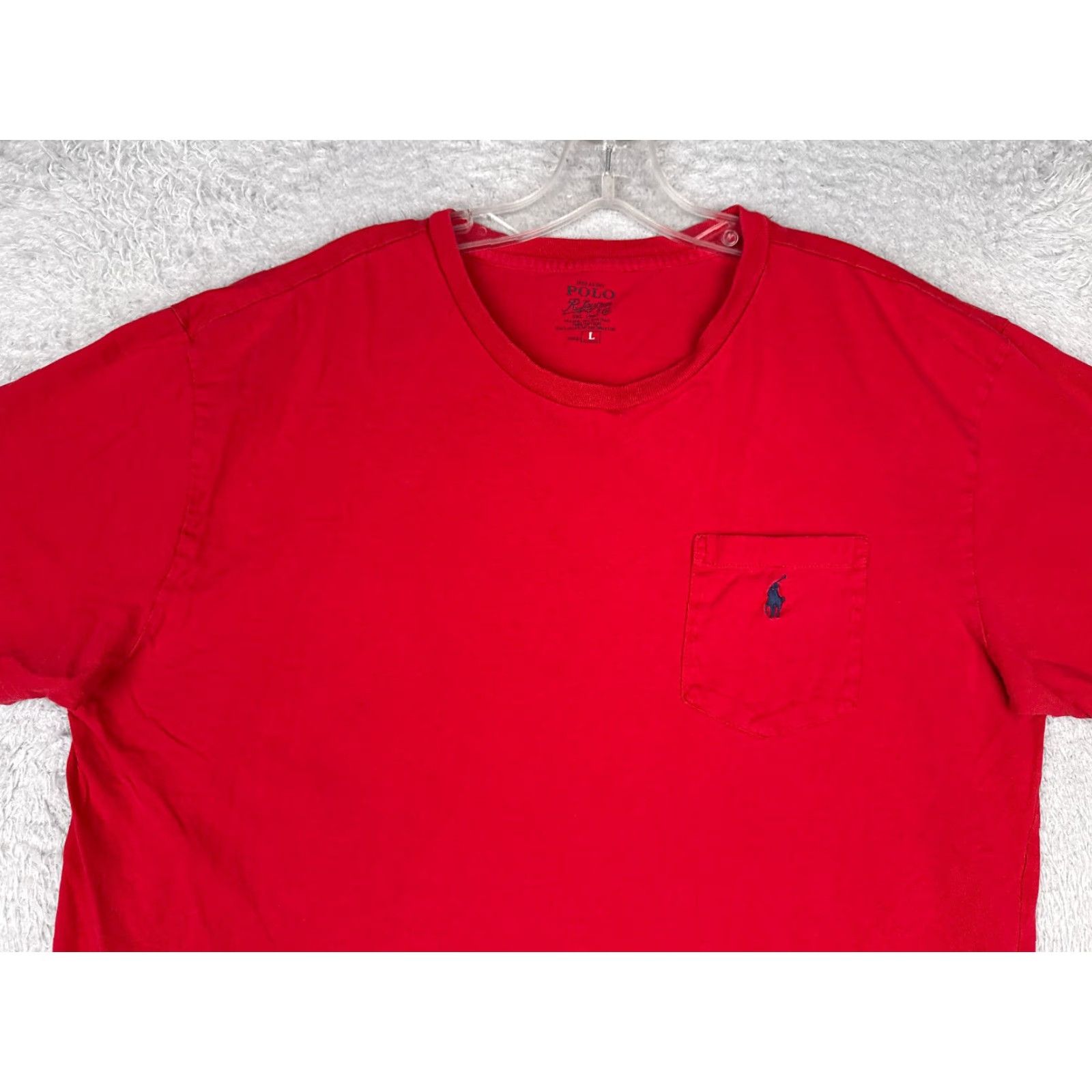 Ralph Lauren Polo Ralph Lauren Shirt Adult Large Red Short Sleeve Crew 100% Cotton Pocket Size US L / EU 52-54 / 3 - 4 Thumbnail