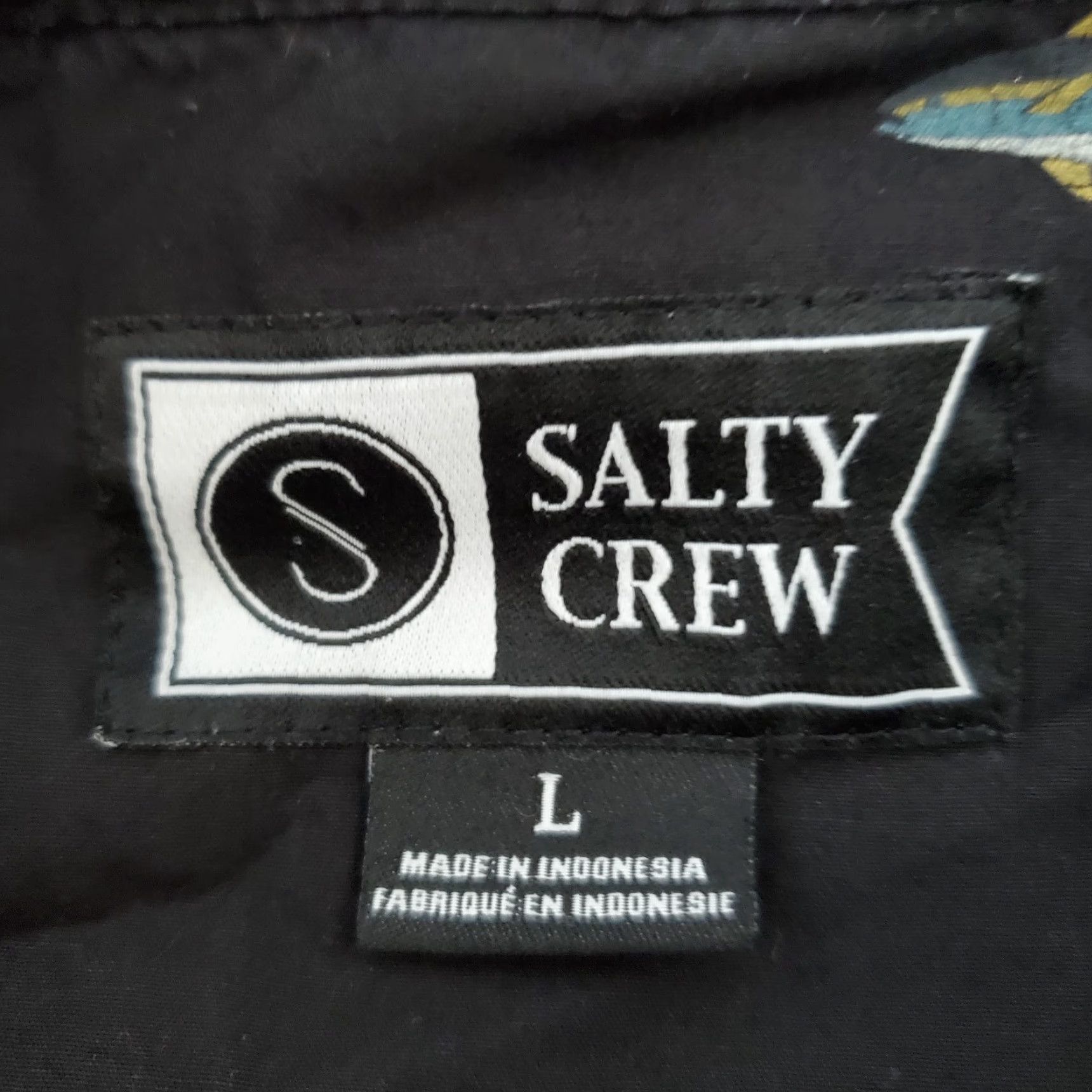 Vintage Salty Crew Shirt Mens L Black Pelican Print Button Up Short Sleeve Collared Camp Fish Outdoor Size US L / EU 52-54 / 3 - 3 Thumbnail