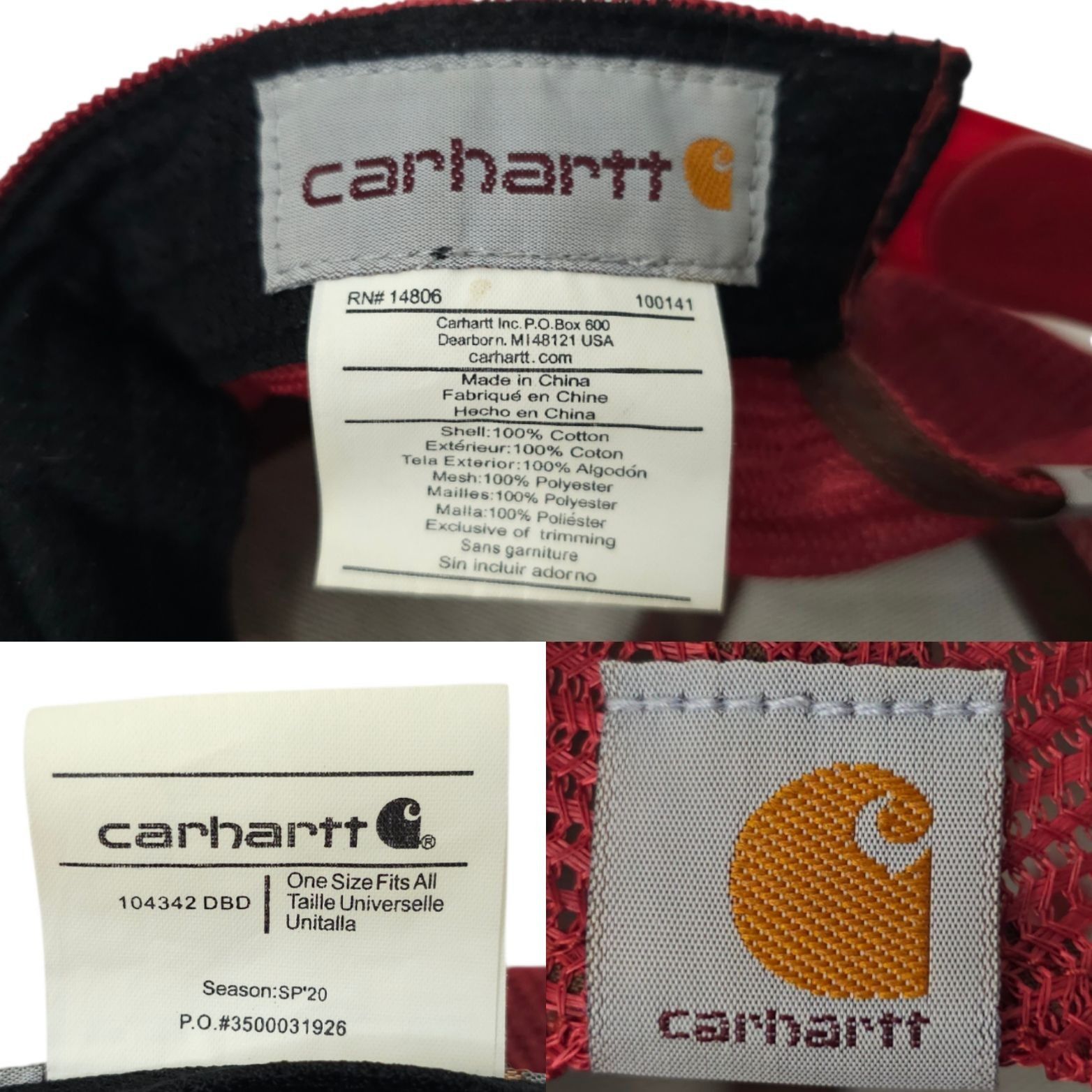 Carhartt Carhartt Canvas Mesh Back Logo Graphic Cap Hat Snapback Size ONE SIZE - 8 Thumbnail