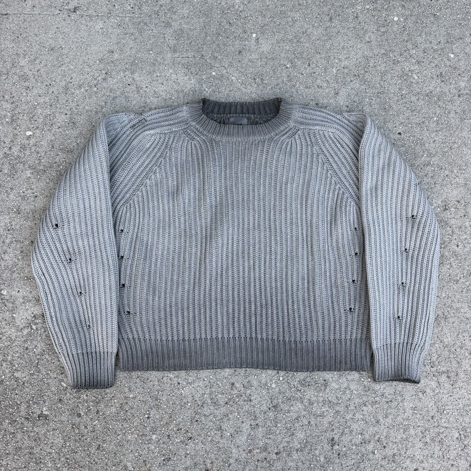 Acne Studios × K-Two Studios K-Two Studios Dyed Distressed Fisherman Cable Knit Sweater Size US S / EU 44-46 / 1 - 1 Thumbnail