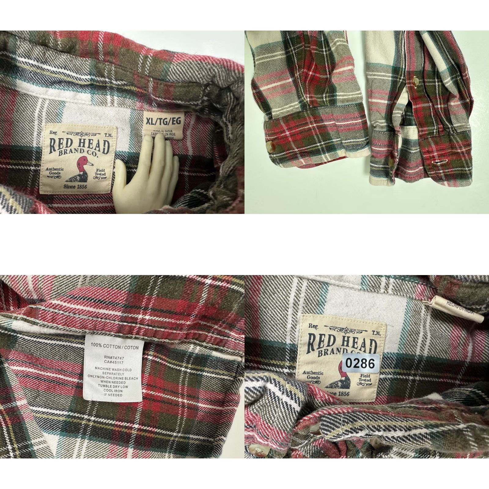 Vintage RedHead Flannel Shirt Men XL Plaid Cotton Midweight Button-Up Casual Outdoors Size US XL / EU 56 / 4 - 9 Thumbnail