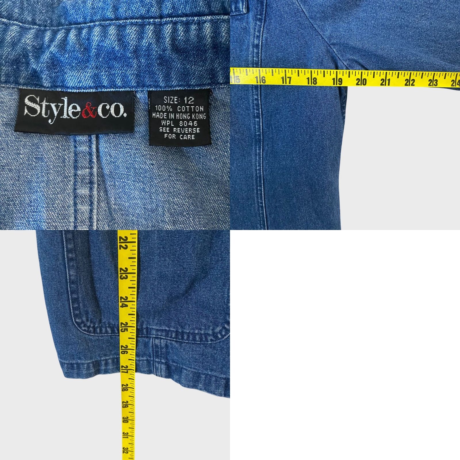 Style & Co VINTAGE Style & Co. Denim Blazer Jacket Blue Women's Size 12 Classic 90s Retro Size XL / US 12-14 / IT 48-50 - 8 Thumbnail
