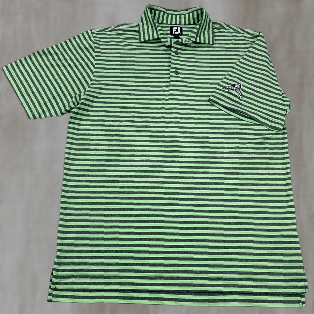 Footjoy FootJoy Polo Shirt Men M Green Striped Performance Golf Activewear Casual Travel Size US M / EU 48-50 / 2 - 1 Thumbnail