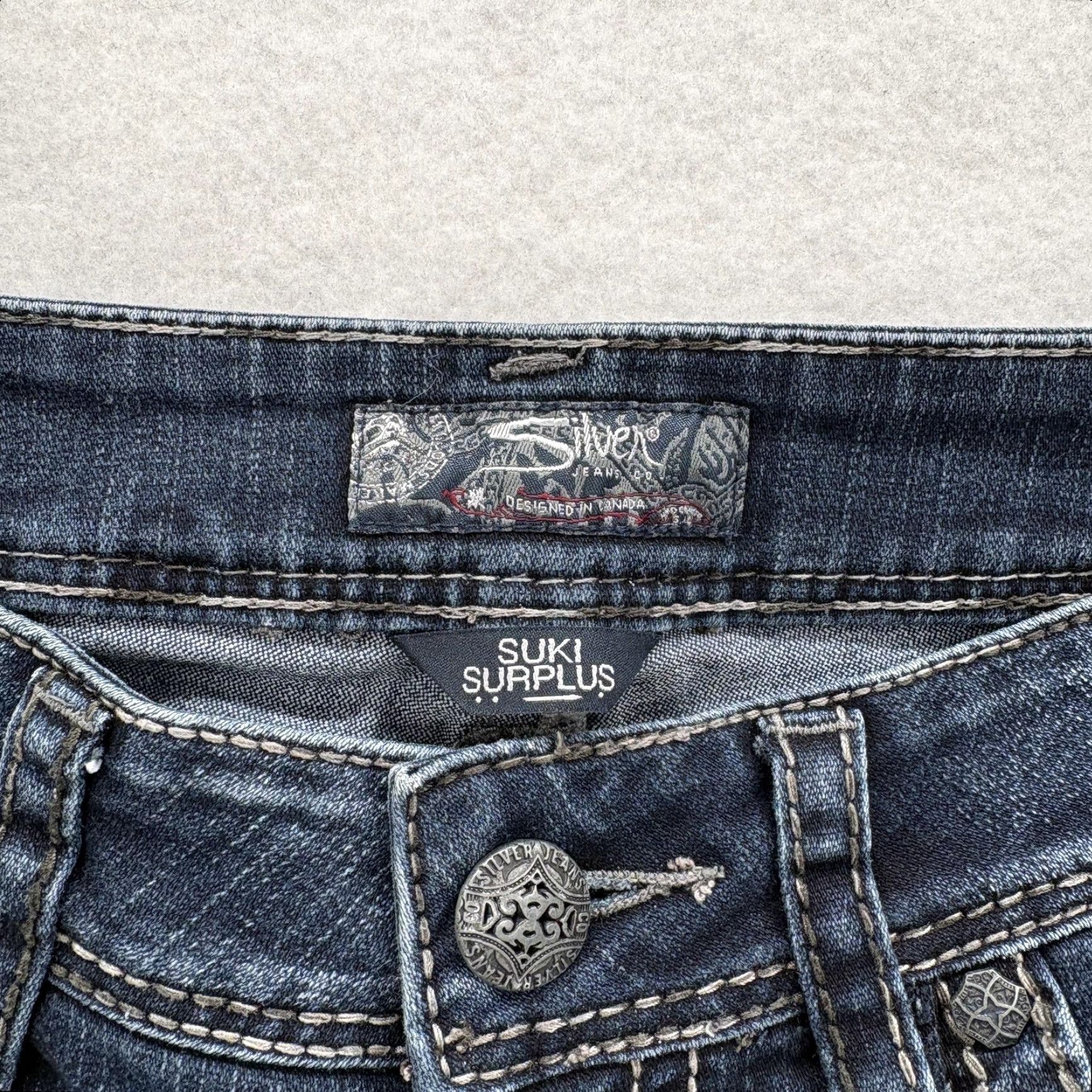 Silver Jeans Co. Silver Jeans Suki Surplus Bootcut Jeans Womens 29x30 Blue Low Rise Denim Grunge Size 29" - 5 Thumbnail
