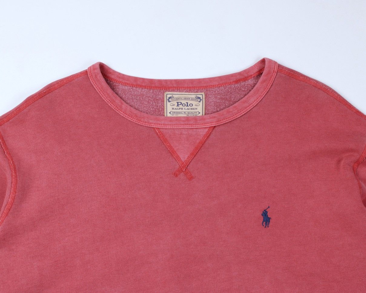Polo Ralph Lauren × Ralph Lauren POLO Ralph Lauren Washed Red Garment Dyed Fleece Sweatshirt Size US XL / EU 56 / 4 - 12 Thumbnail
