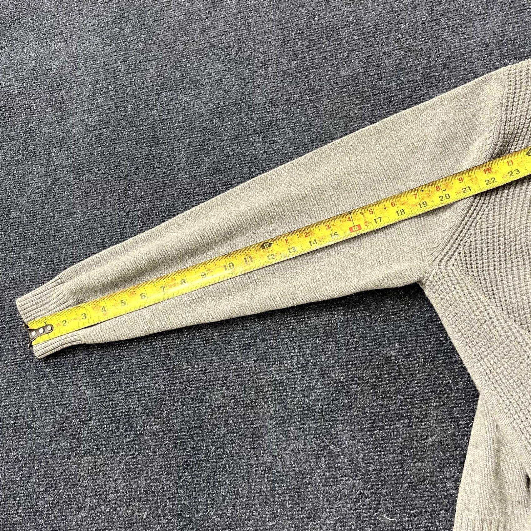 Weatherproof Weatherproof Vintage Sweater Mens Large Gray 1/4 Zip Mock Neck Waffle Knit Pullover Size US L / EU 52-54 / 3 - 7 Thumbnail