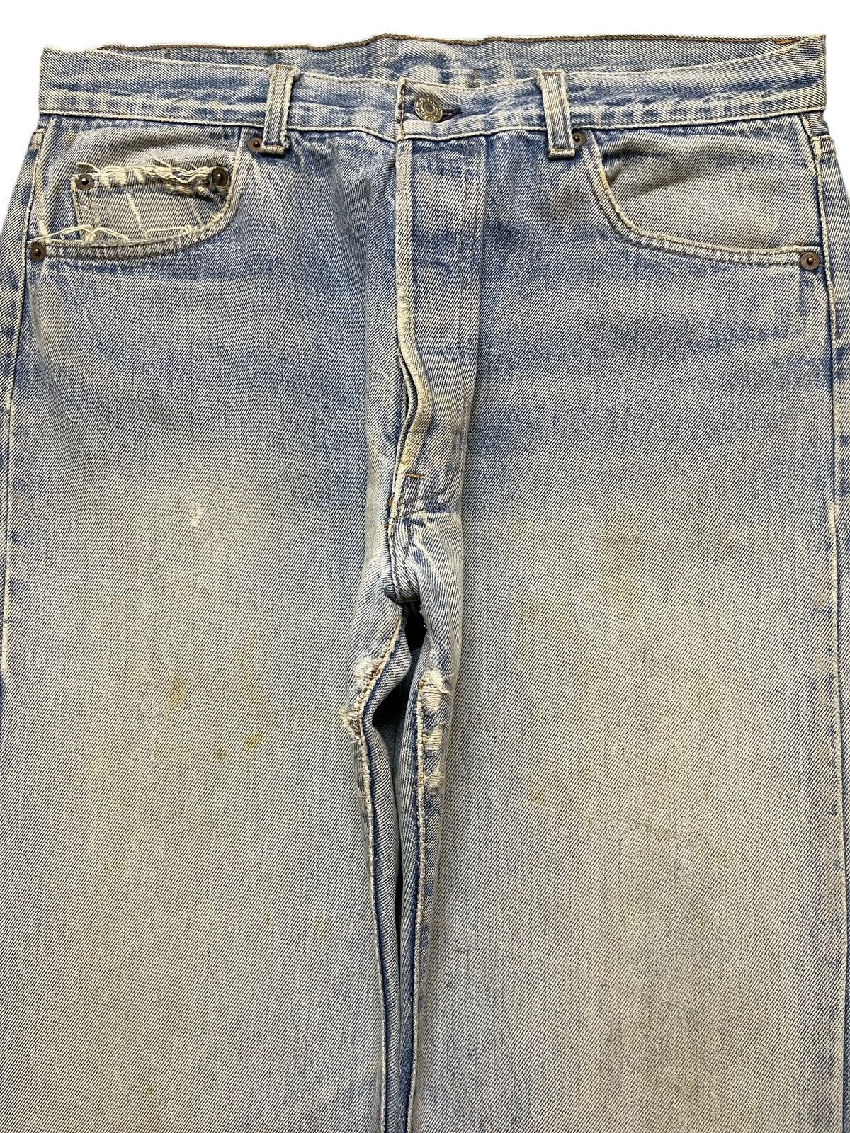 Levi's Crazy 70s Vintage Levis 501 Blue Light Mud Wash Distressed Size US 34 / EU 50 - 3 Thumbnail