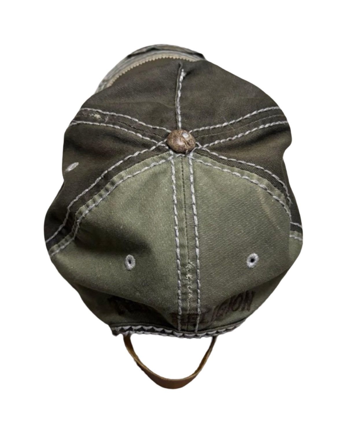 True Religion #1 Distressed Sashiko Stitched Base Ball Cap Size ONE SIZE - 6 Thumbnail