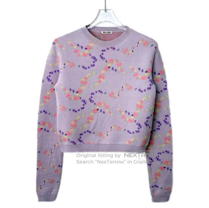 Miu Miu Miu Miu Lilac Cotton Blend Women's Sweatshirt . Size S / US 4 / IT 40 - 1 Thumbnail