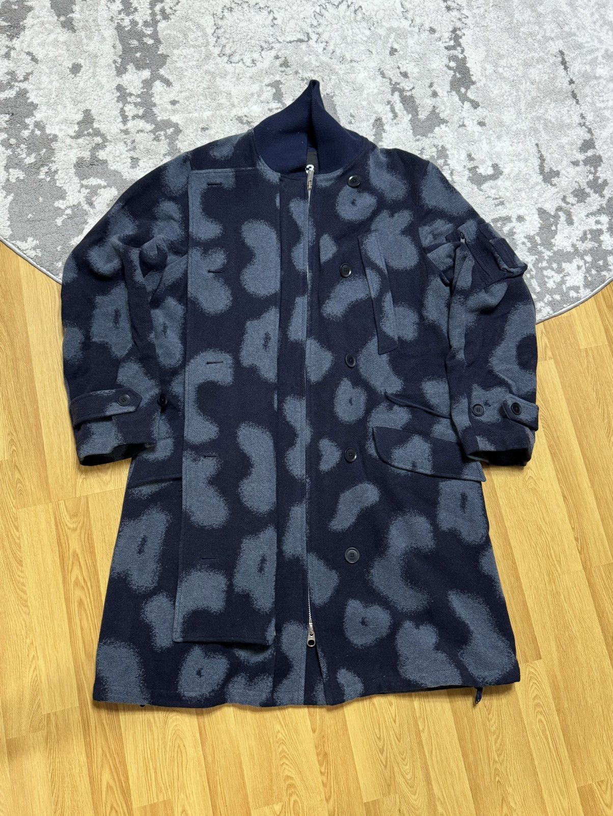 Adidas × Y-3 × Yohji Yamamoto Y-3 Yohji Yamamoto Sample Double-Breasted Wool Coat Leopard Size US M / EU 48-50 / 2 - 14 Thumbnail
