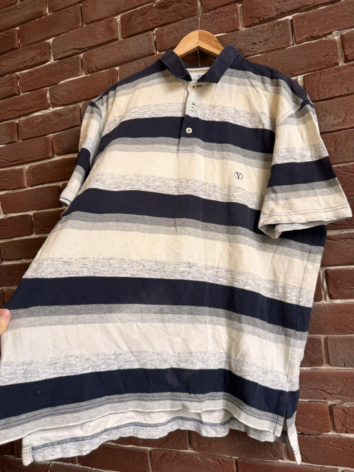 Valentino Valentino studio Vintage Polo T-shirt Logo Hype grey Size US XL / EU 56 / 4 - 4 Thumbnail