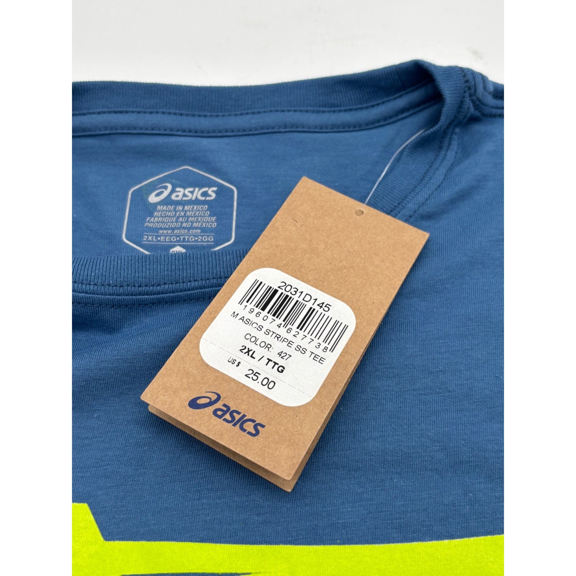 Asics ASICS Stripe Men's Short Sleeve Tee, Blue, 2XL Size US XXL / EU 58 / 5 - 7 Thumbnail