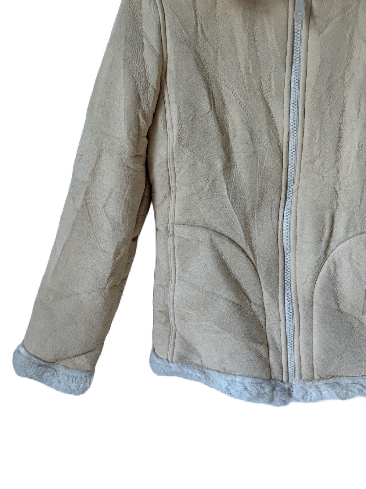 United Colors Of Benetton Winter Jacket Benetton Zipper Sherpa Size M / US 6-8 / IT 42-44 - 4 Thumbnail