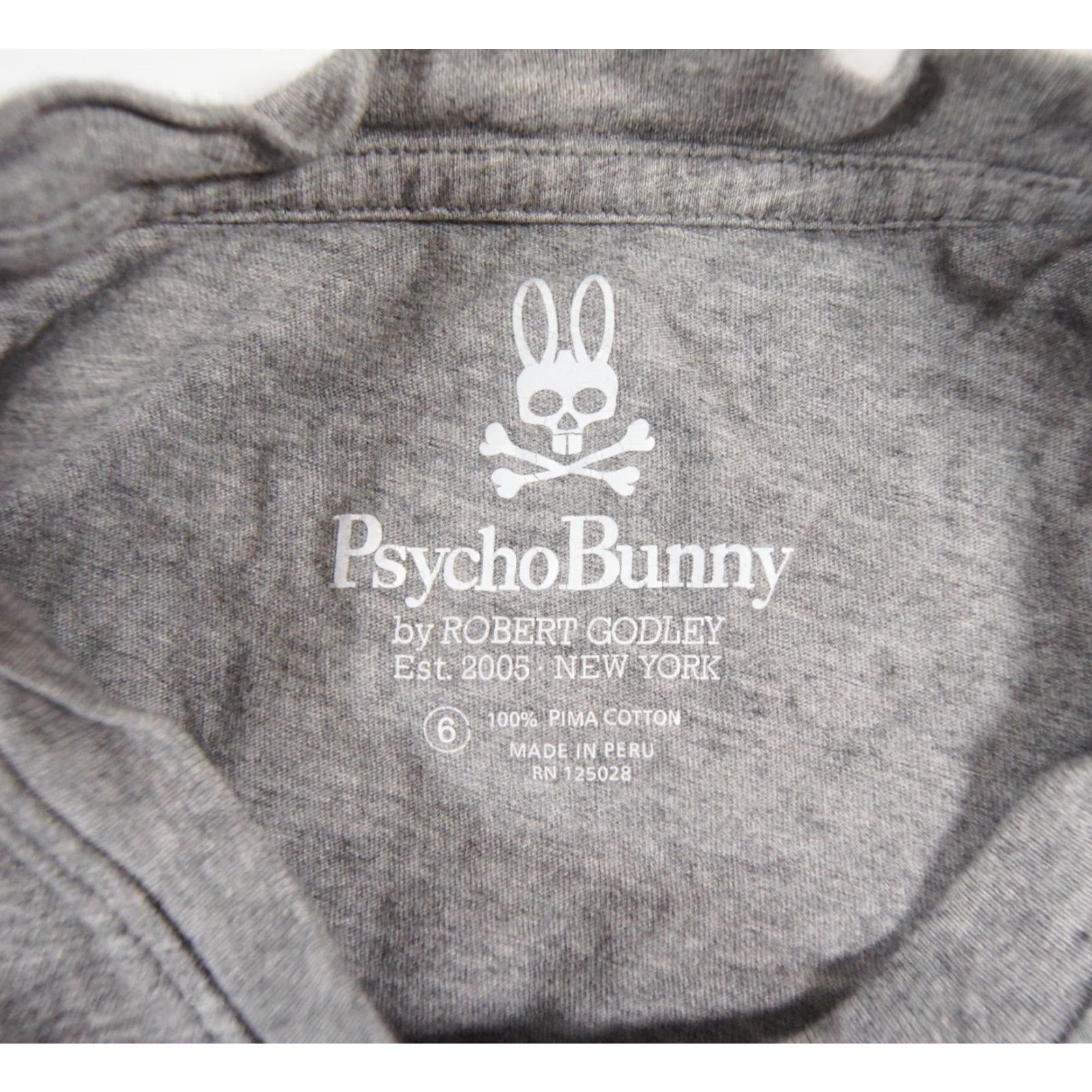 Psycho Bunny VINTAGE Psycho Bunny Shirt Adult Size 6 Gray Short Sleeve Crewneck Pima Cotton Casual Mens Size US S / EU 44-46 / 1 - 4 Thumbnail