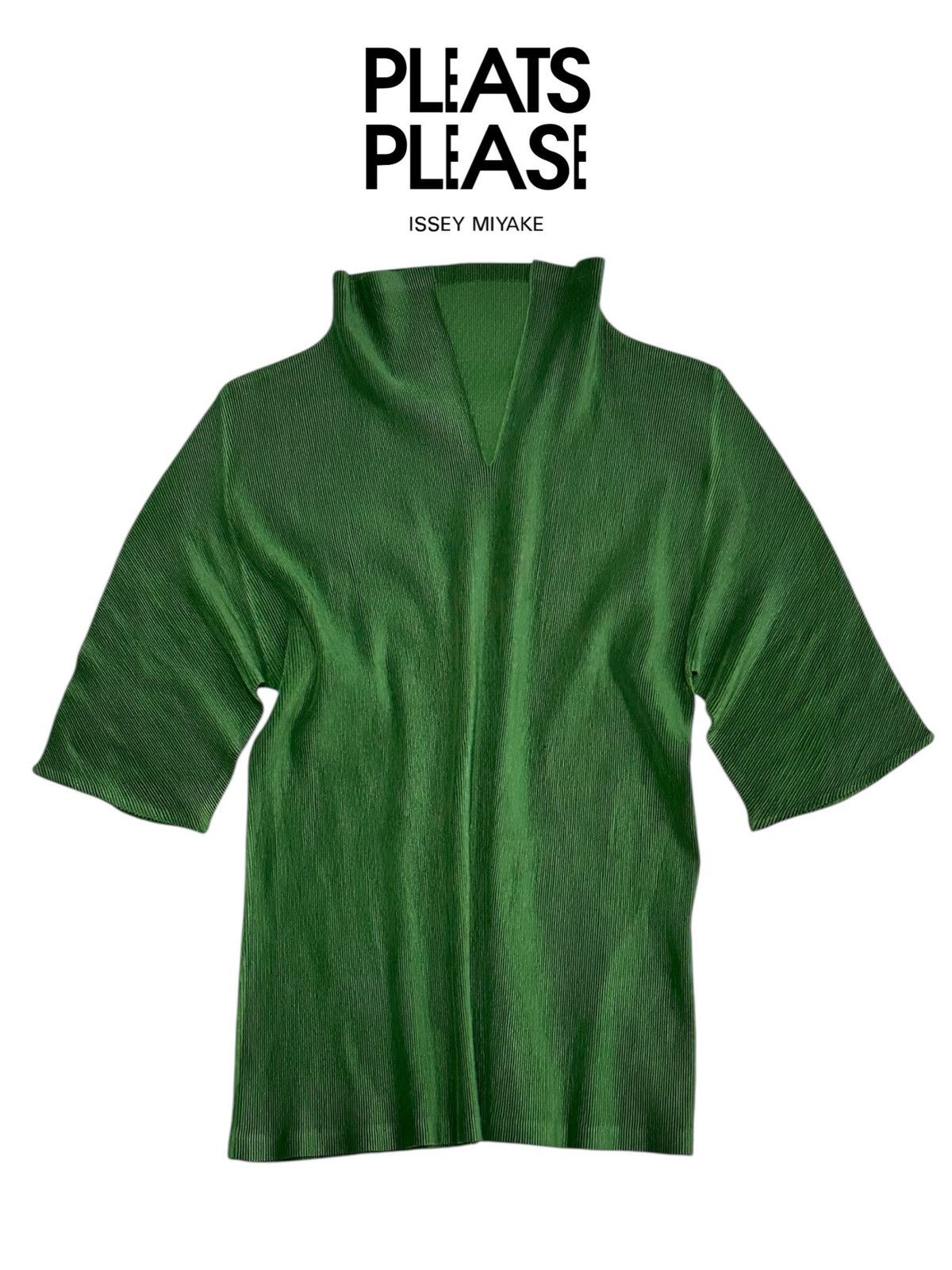 Pleats Please Issey Miyake Pleats Please Issey Miyake Forest Green Polo Style Shirt Size US M / EU 48-50 / 2 - 1 Thumbnail