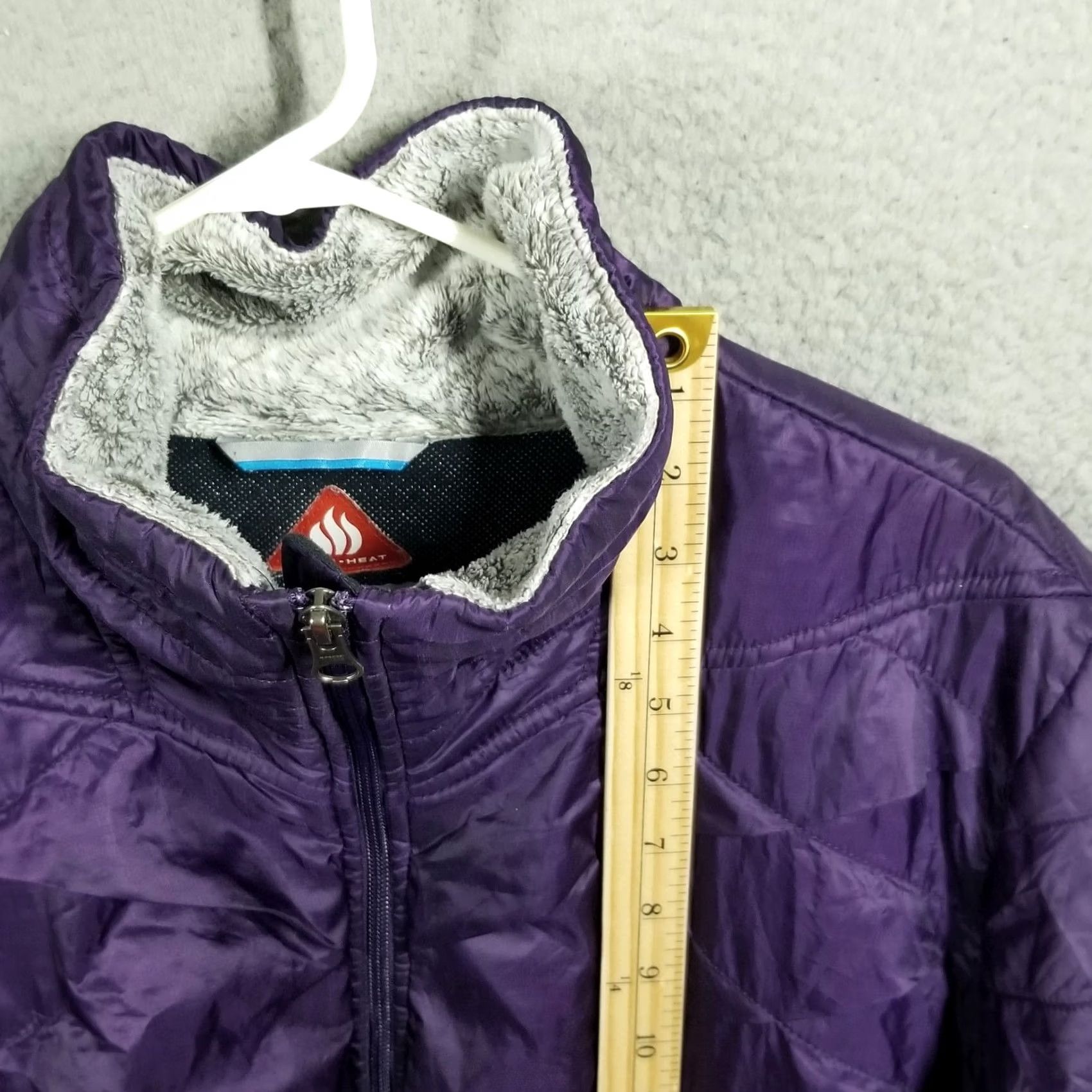 Vintage Columbia Omni-Heat Jacket Womens Plus Size 1X Purple Puffer Mid Length Hooded Zipped Pockets Exterior Polyester Outer Shell Winter Casual Travel Size XL / US 12-14 / IT 48-50 - 4 Thumbnail