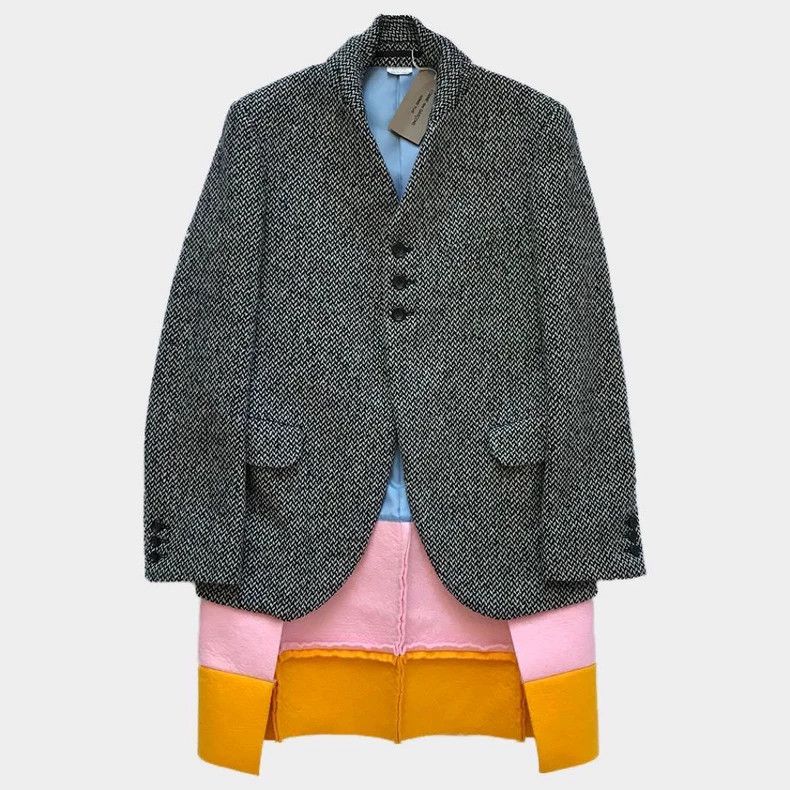 Comme des Garcons Comme Des Garcons Contrast paneled wool-blend jacket coat Size US S / EU 44-46 / 1 - 1 Thumbnail