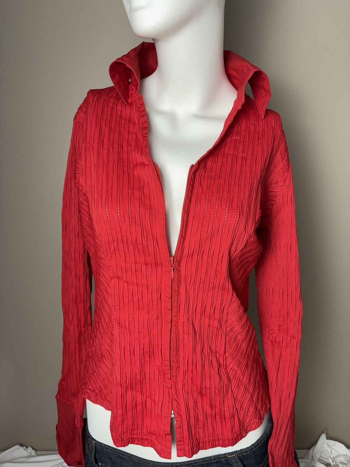 Japanese Brand × Vintage Sexy zip up vintage blouse coquette style Size M / US 6-8 / IT 42-44 - 3 Thumbnail