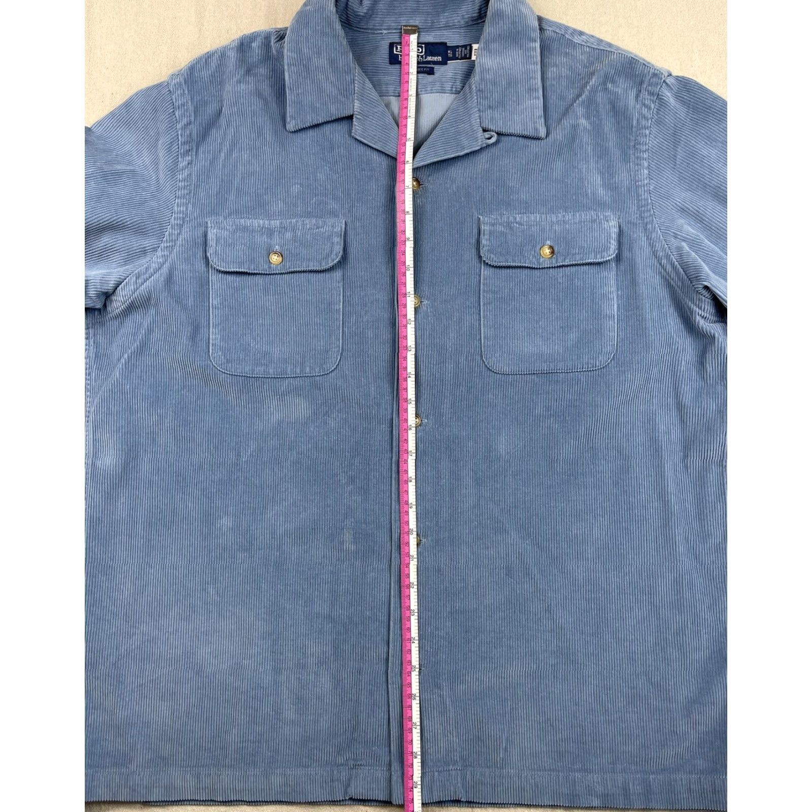 Polo Ralph Lauren Polo Ralph Lauren Shacket Corduroy Button-Up Shirt XL Men Blue Pockets Classic Fit Button-Up Shirt Men Size US XL / EU 56 / 4 - 6 Thumbnail