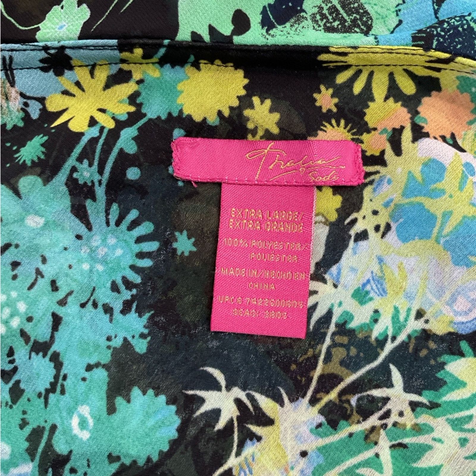 Vintage Tropical Sodi Flower Layered Dress Size XL / US 12-14 / IT 48-50 - 3 Thumbnail