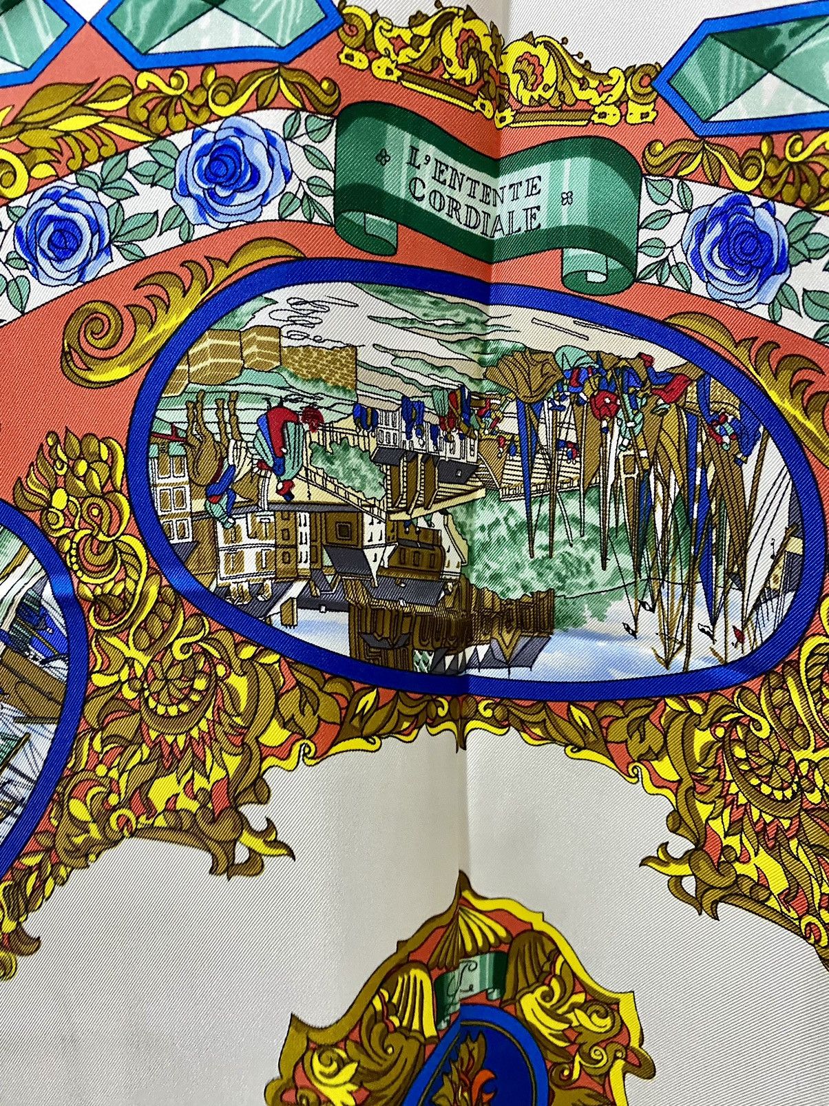 Hermes HERMES MULTI-COLORED L'ENTENTE CORDIALE 90CM SILK SCARF Size ONE SIZE - 6 Thumbnail