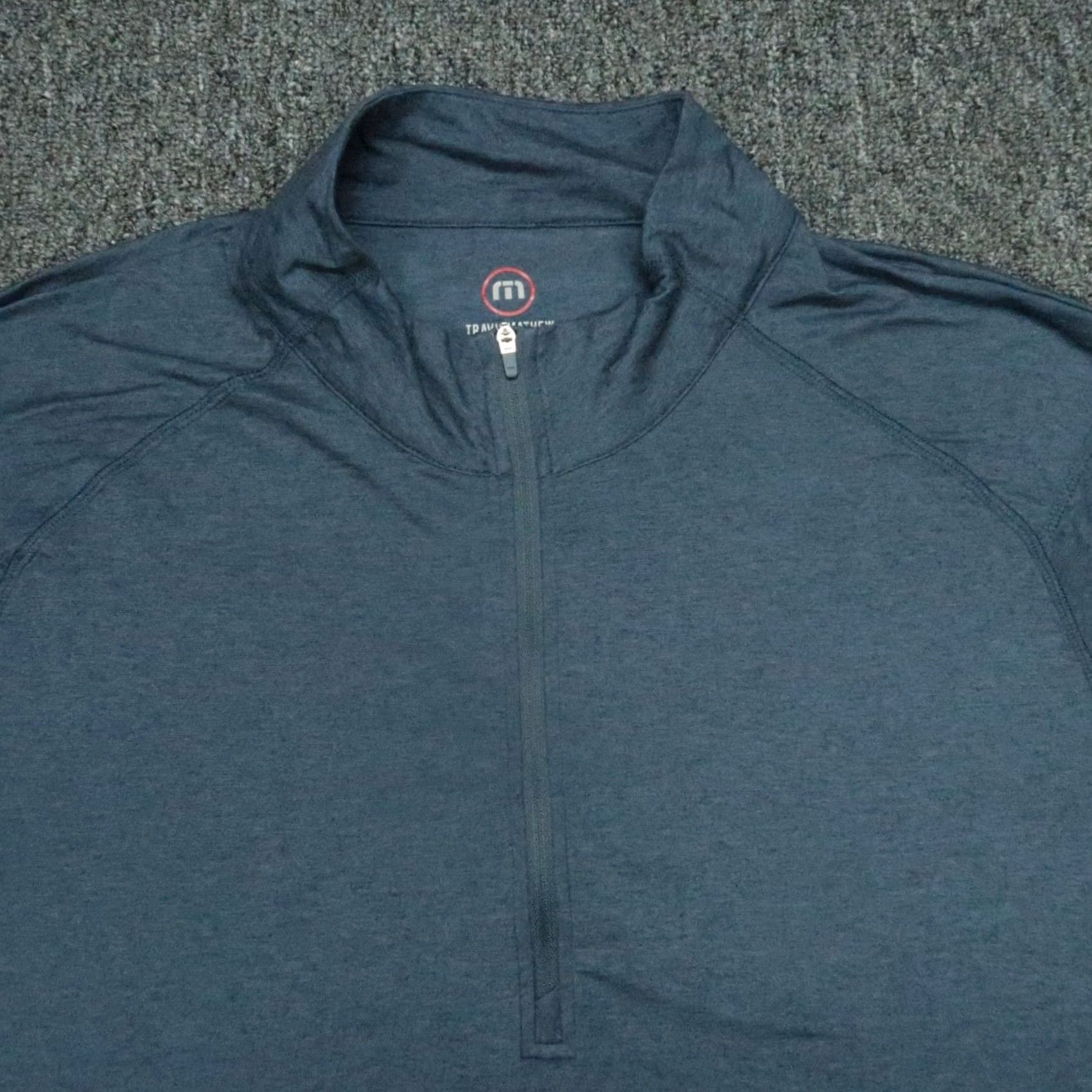 TravisMathew Travis Mathew Pullover Mens 2XL Blue Quarter Zip Striped Stretch 1/4 Zip Lightweight Golf Casual Activewear Size US XXL / EU 58 / 5 - 2 Thumbnail