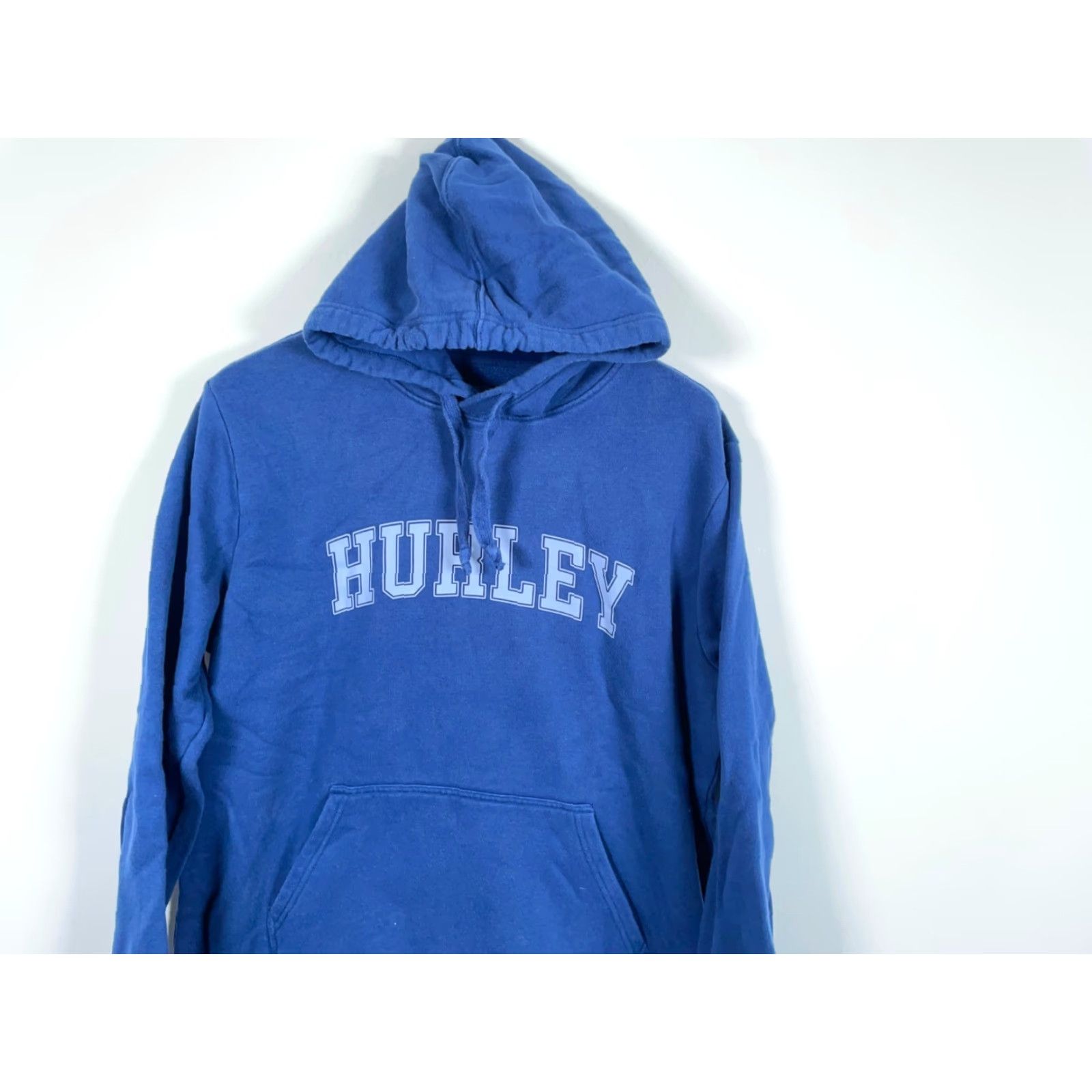 Hurley Hurley Hoodie Men Large Blue Spell Out Pullover Drawstring Sweatshirt Y2K Vintage Graphic Print Pocket Logo Crew Neck Size US L / EU 52-54 / 3 - 4 Thumbnail