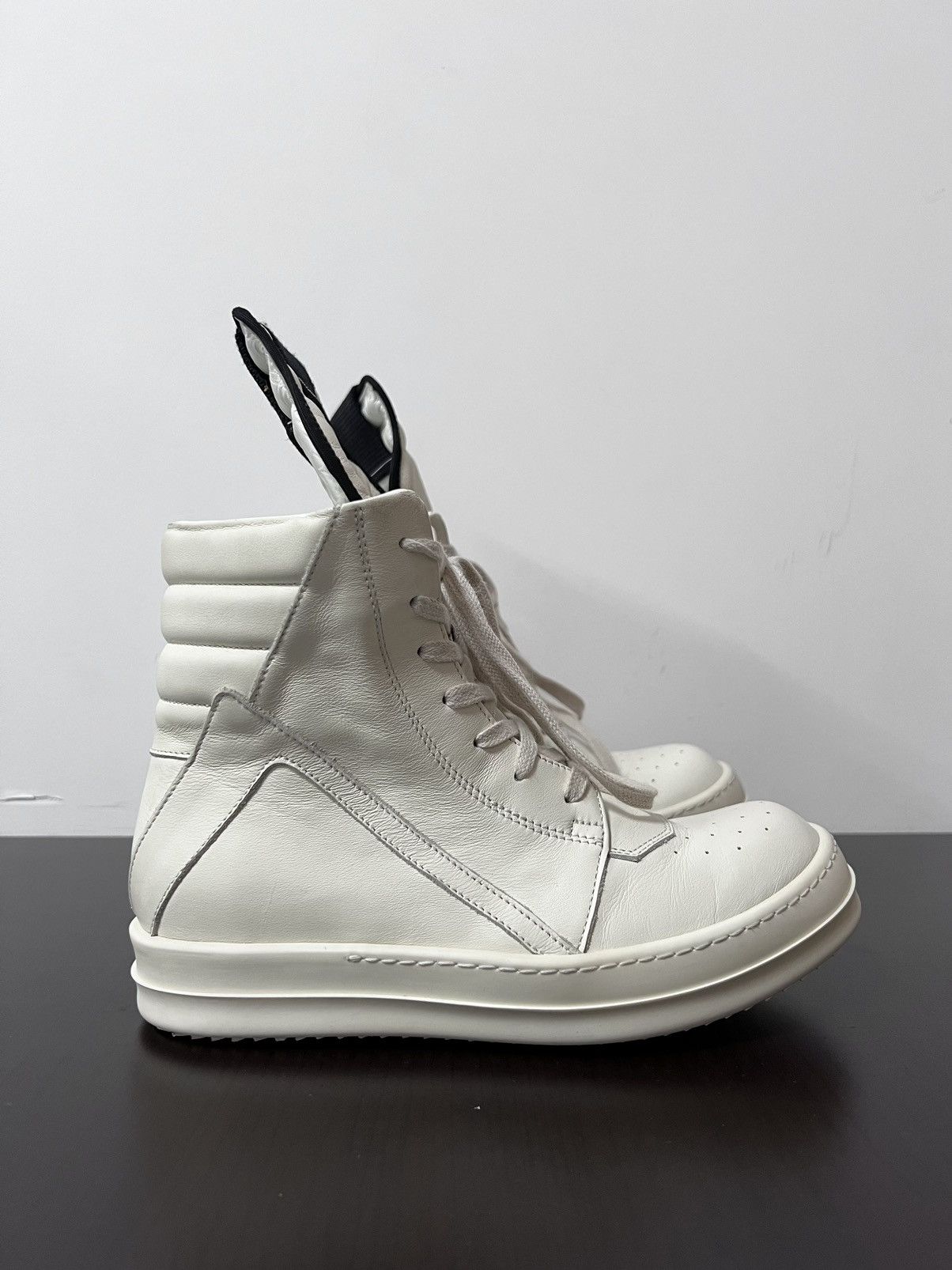 Rick Owens Rick owens geobasket black/milk sz 36 Size US 6 / IT 36 - 4 Thumbnail