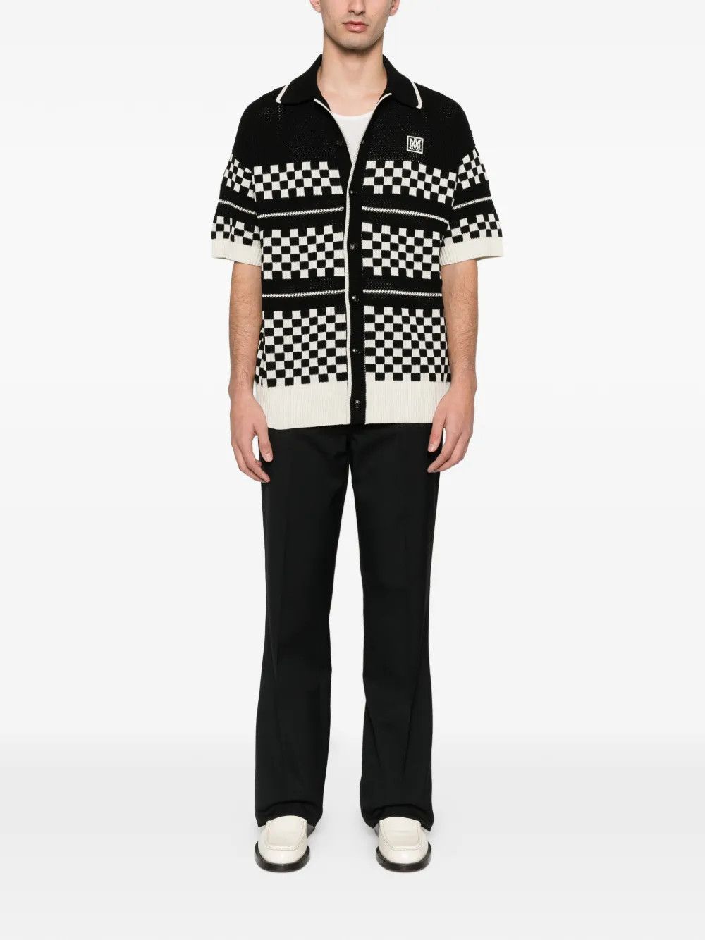 Amiri os11x0326 Checkered Mesh Shirt in Black/White Size US L / EU 52-54 / 3 - 5 Thumbnail