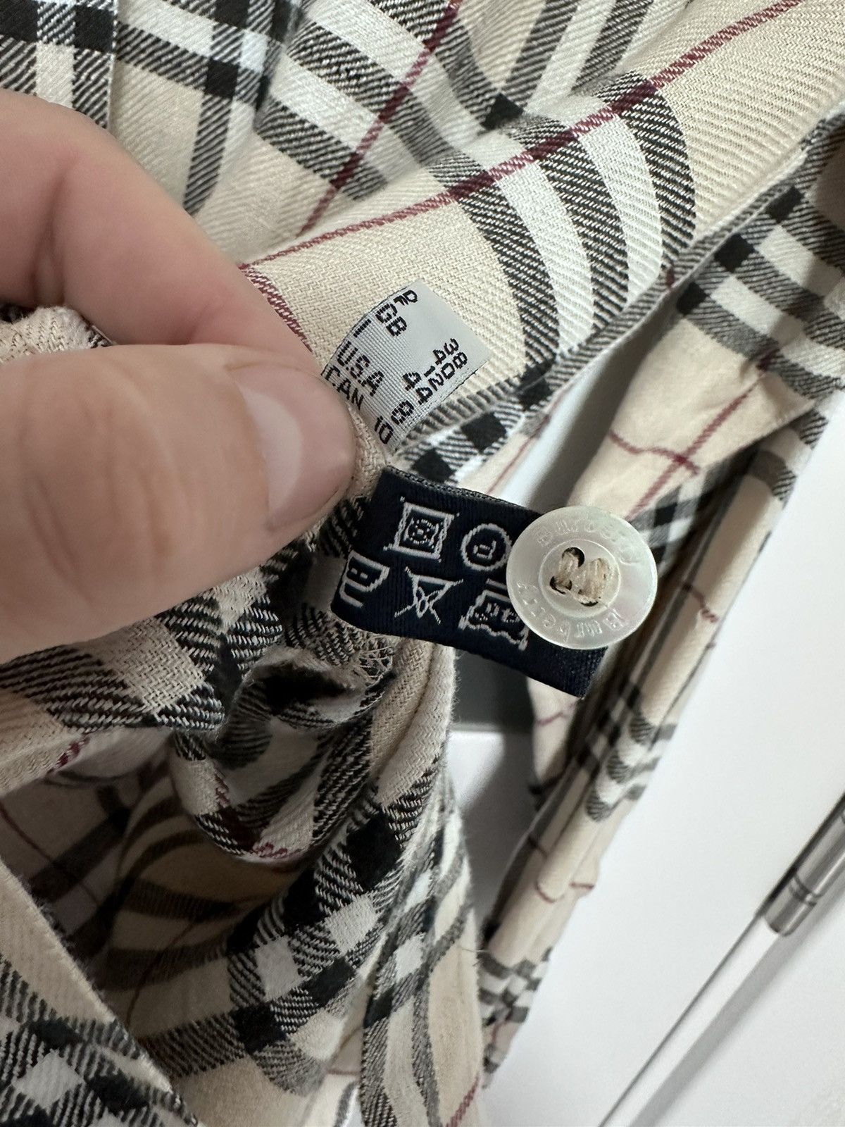 Burberry × Designer × Vintage VTG Burberry Shirt Women’s Linen Check Nova Size US8 GB 12 Size M / US 6-8 / IT 42-44 - 13 Thumbnail
