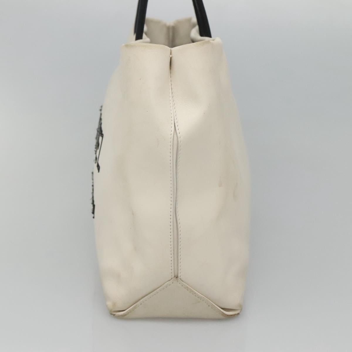 Chanel CHANEL Tote Bag Leather White Silver CC Size ONE SIZE - 5 Thumbnail