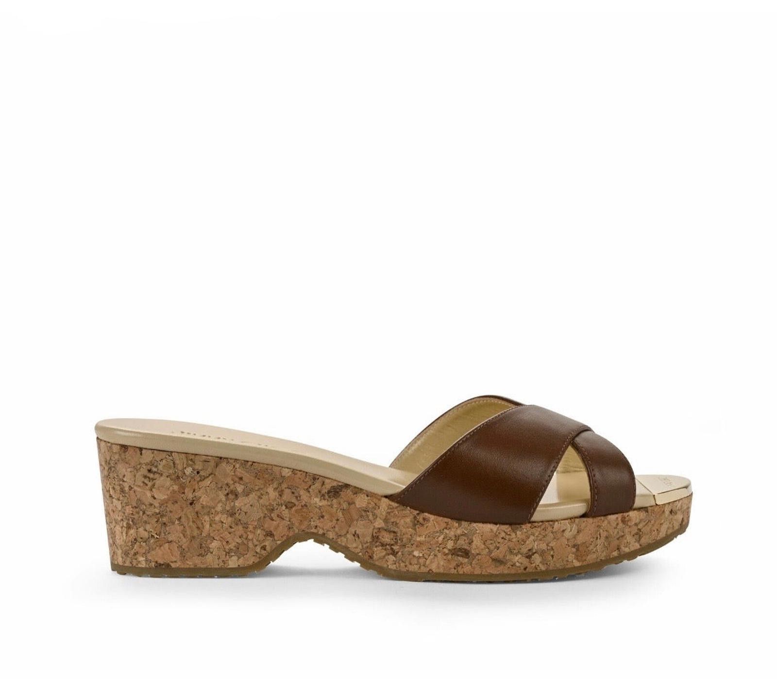 Jimmy Choo Jimmy Choo Panna Leather Wedges Size US 7.5 / IT 37.5 - 1 Thumbnail
