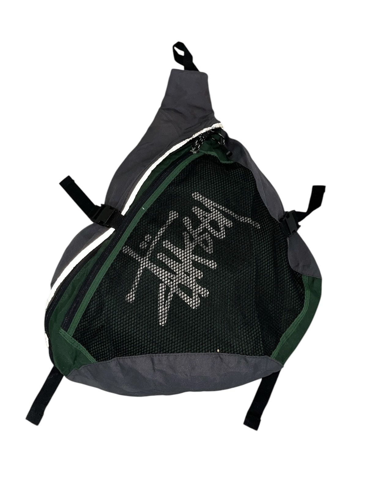 Vintage 90's Stussy Reflective Bag Crossbody in Green, Men's