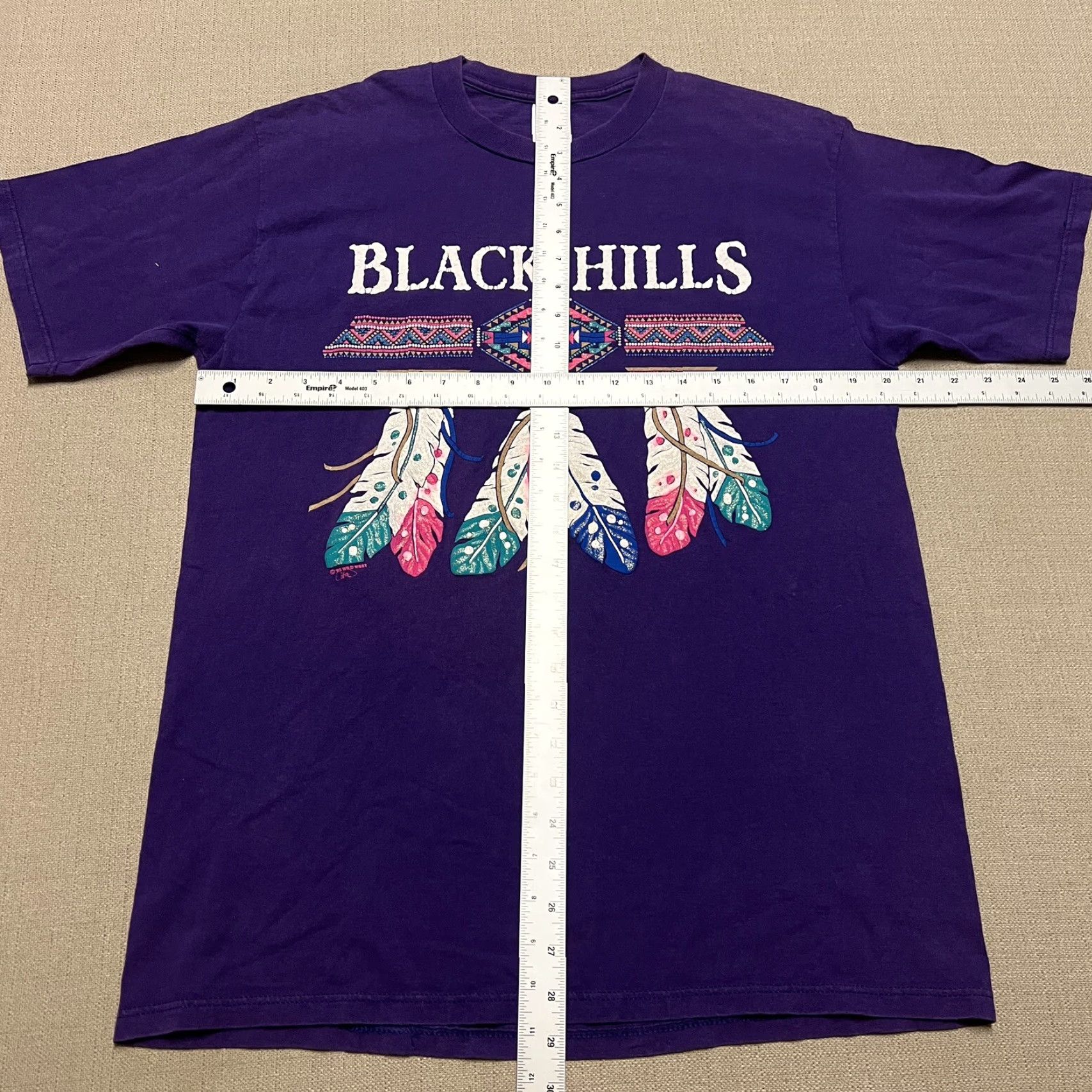 Vintage VINTAGE Black Hills Purple 90s Graphic T-Shirt Mens L Crew Neck Short Sleeve Cotton Shirts Size US L / EU 52-54 / 3 - 3 Thumbnail