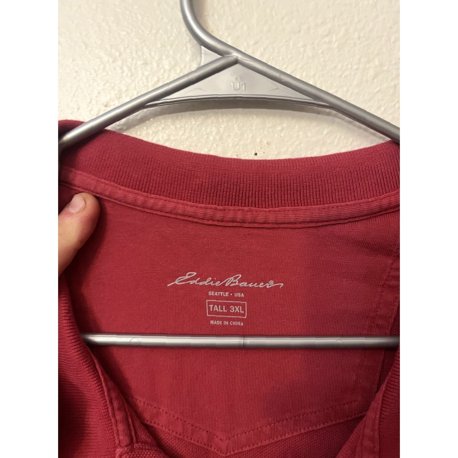 Eddie Bauer VINTAGE Eddie Bauer Polo Mens 3XL Tall Made in Solid Red Distressed 3XLT Size US XXL / EU 58 / 5 - 2 Thumbnail