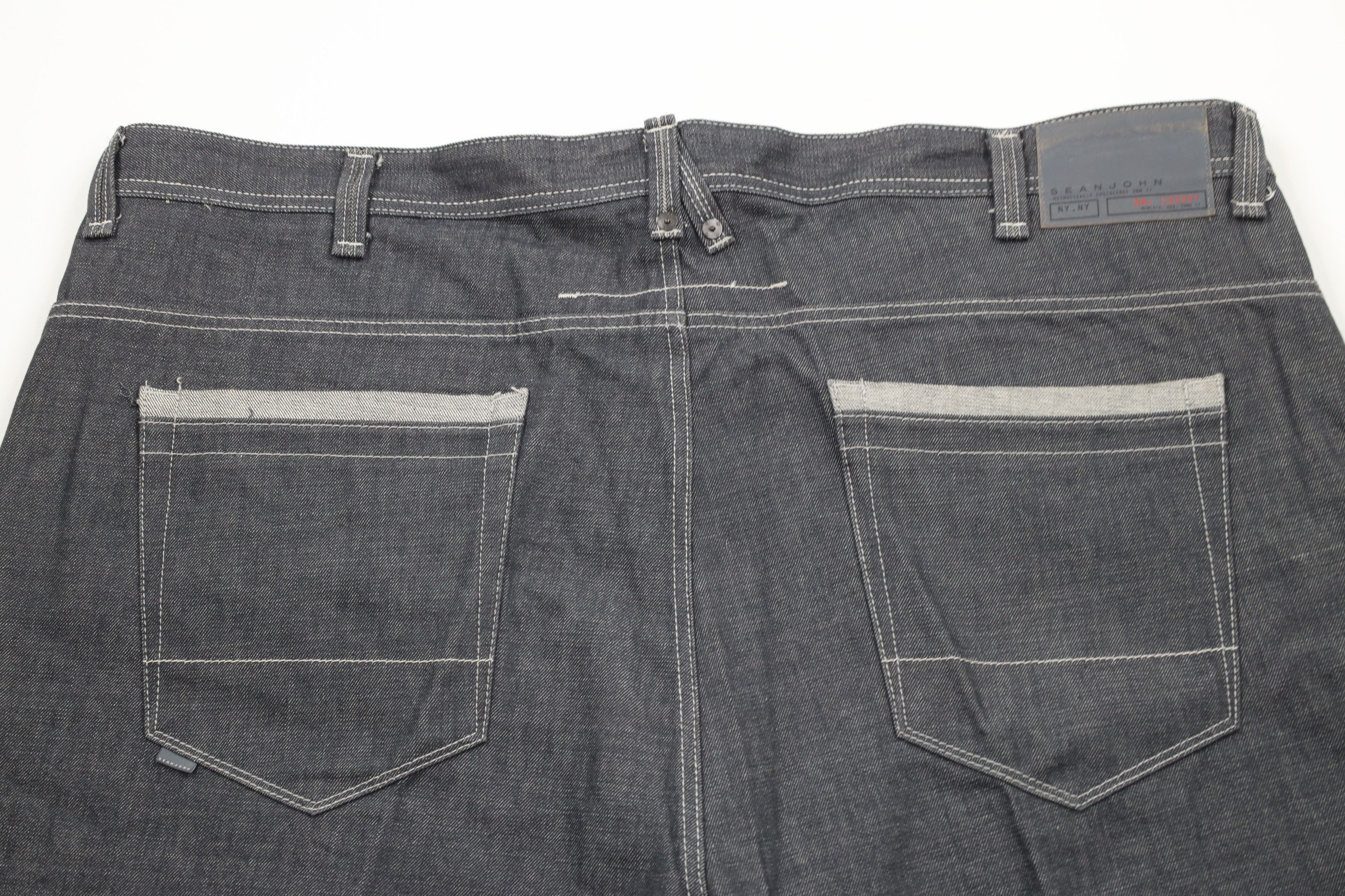 Sean John × Vintage Vintage Sean John Fit Hip Hop Denim Jean Shorts Jorts Gray Size US 44 / EU 60 - 9 Thumbnail