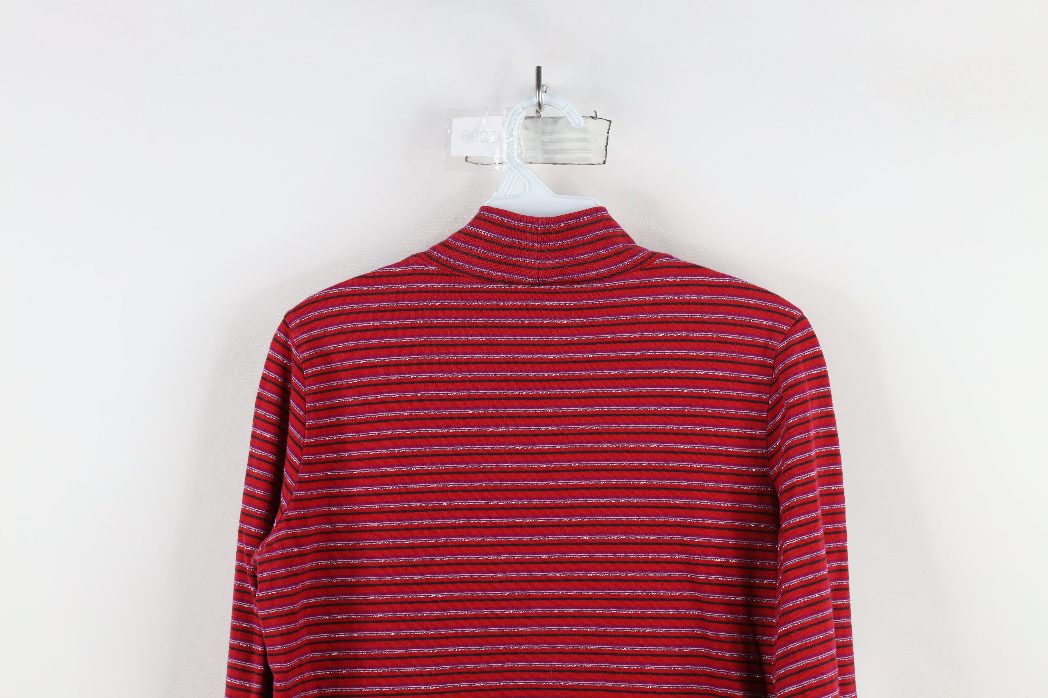 Vintage Vintage 90s Y2K Striped Long Sleeve Mock Neck T-Shirt Size S / US 4 / IT 40 - 7 Thumbnail