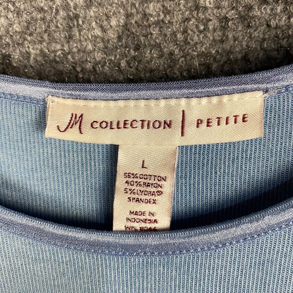 JM Collection JM Collection Top Women's Petite Large PL Short Sleeve Shirt Size L / US 10 / IT 46 - 3 Thumbnail