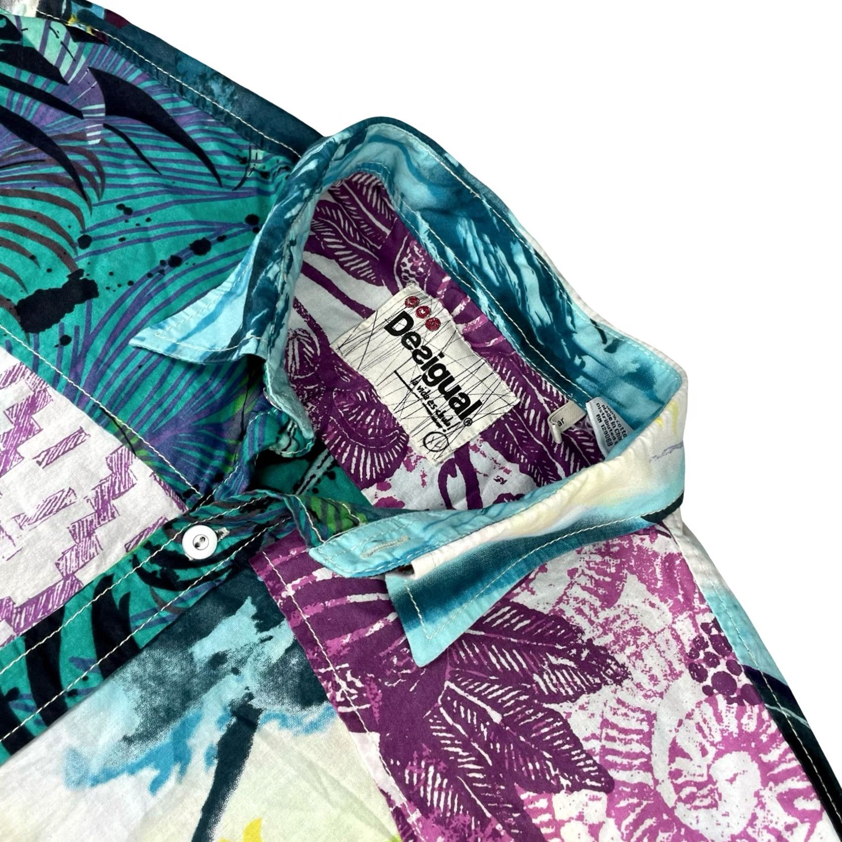 Desigual Desigual Men's Button Shirt Colorful Abstract L/S 100% Cotton XL Size US XL / EU 56 / 4 - 2 Thumbnail