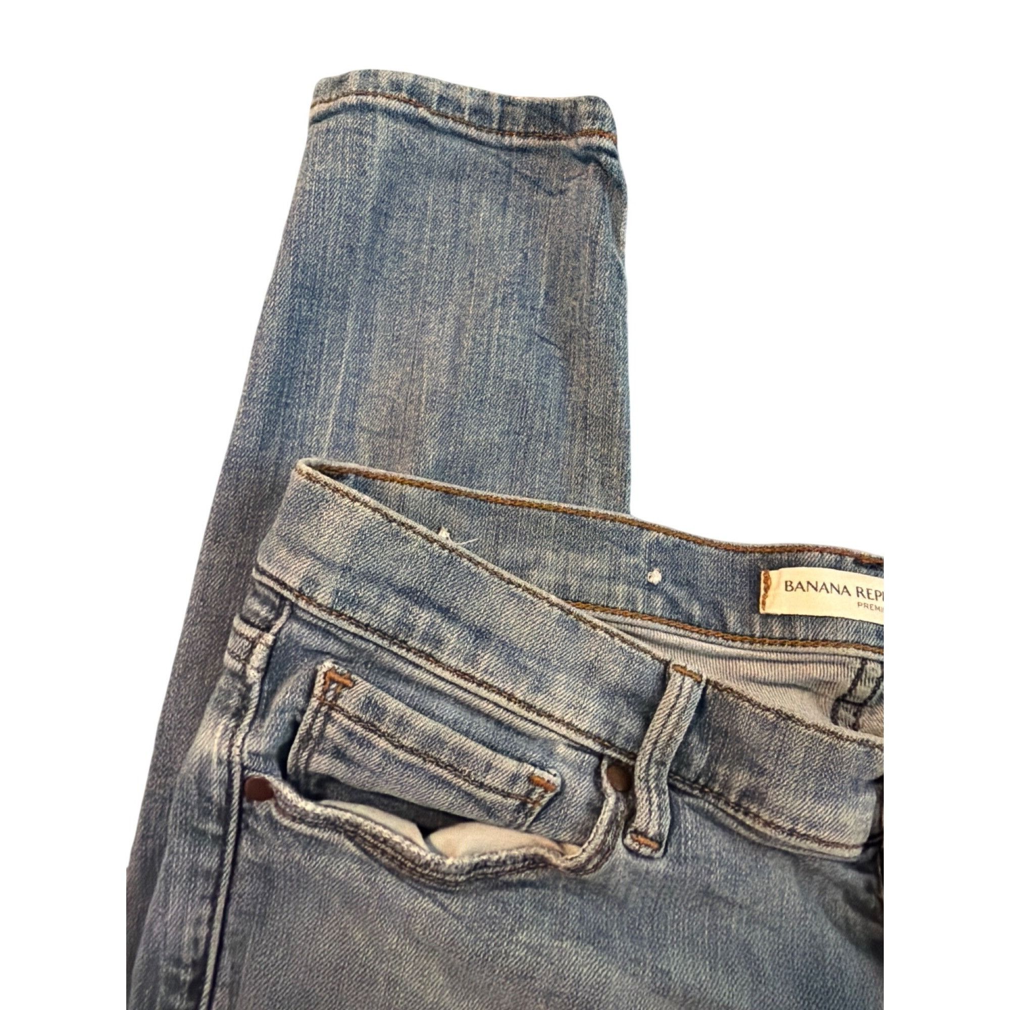 Banana Republic Banana Republic Premium Denim Skinny Ankle Jeans Destroyed H Size 28" / US 6 / IT 42 - 3 Thumbnail