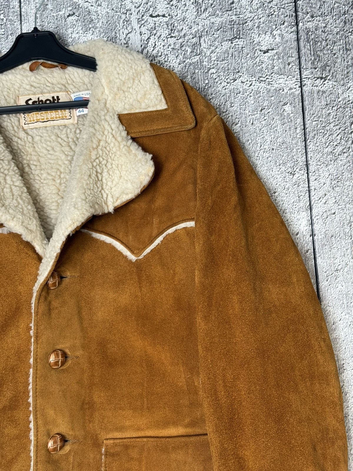 Schott Vintage Schott NYC Western Shearling Suede Leather Jacket Size US L / EU 52-54 / 3 - 8 Thumbnail