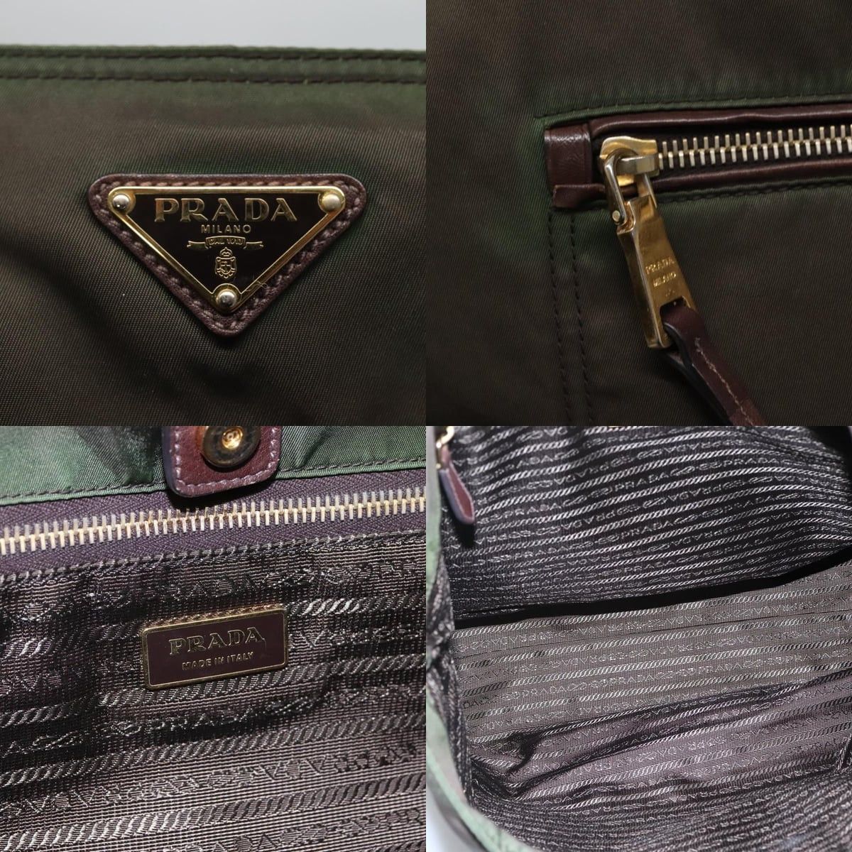 Prada PRADA Tote Bag Nylon Khaki Gold Size ONE SIZE - 11 Thumbnail