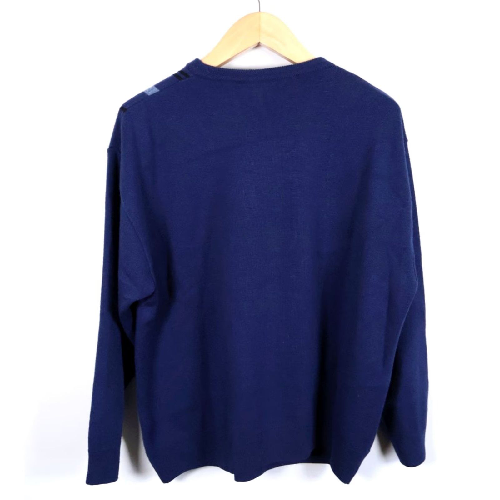 Vintage VINTAGE 90s Wool Blend Sweater Men's 2XL Blue Stripe Diamond Crewneck Italy Made Knit Pullover Regular Mens Size US XXL / EU 58 / 5 - 2 Thumbnail
