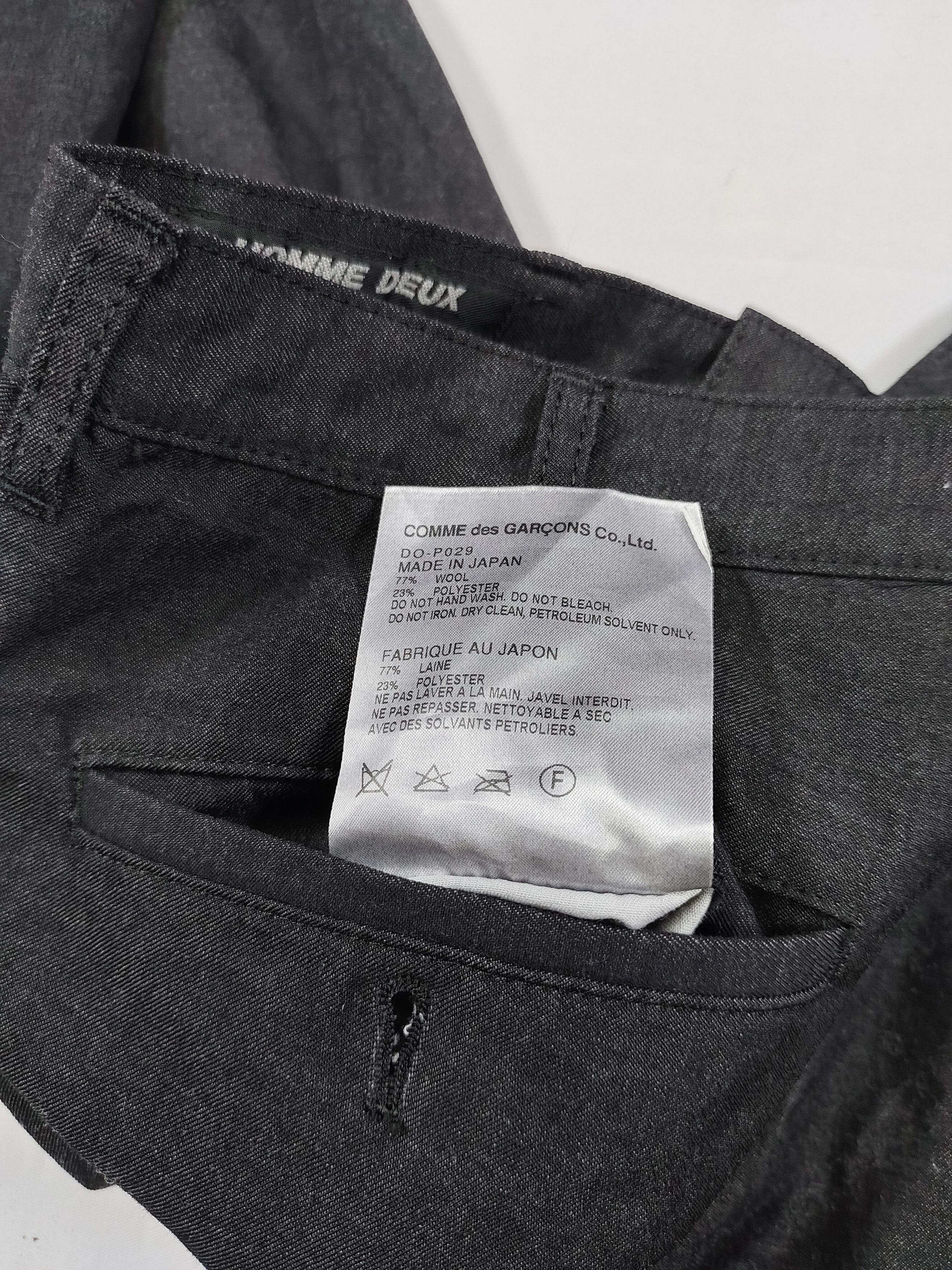 Comme des Garcons 🇯🇵 AD14 Comme Des Garcons Homme Deux Tailored Wool Trouser Size US 29 - 8 Thumbnail