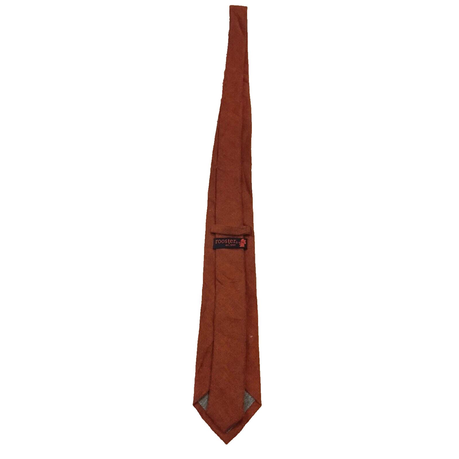 Other Rooster 100% Polyester Rust Deep Orange Men's 59" Neck Tie Size ONE SIZE - 3 Thumbnail