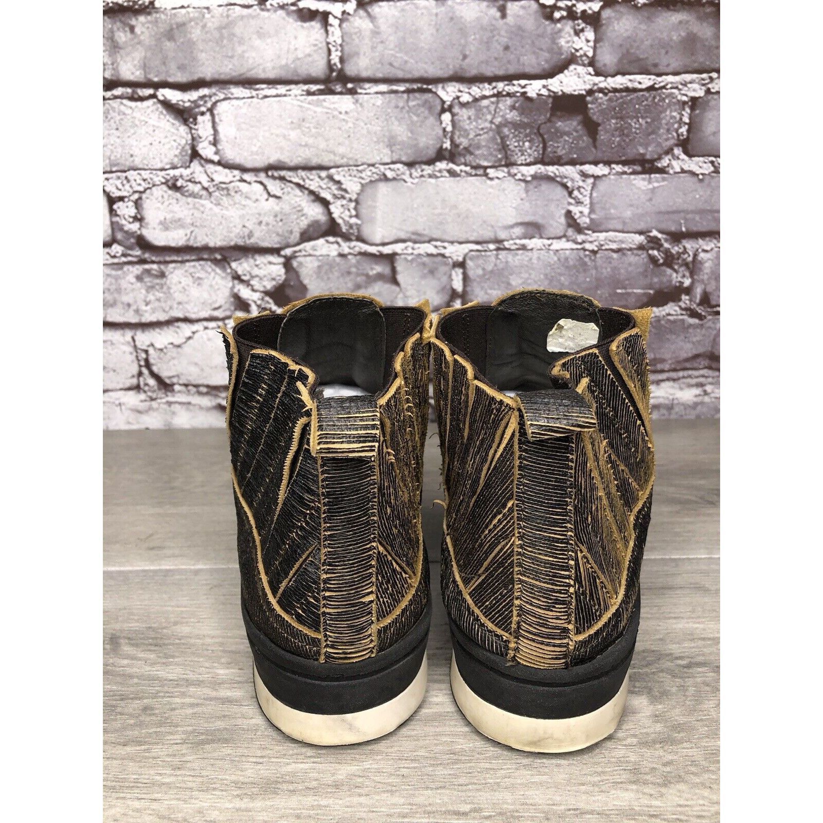 Free People Free People Black Leather Distressed Chelsea Booties Boots W Size US 10.5 / IT 40.5 - 3 Thumbnail